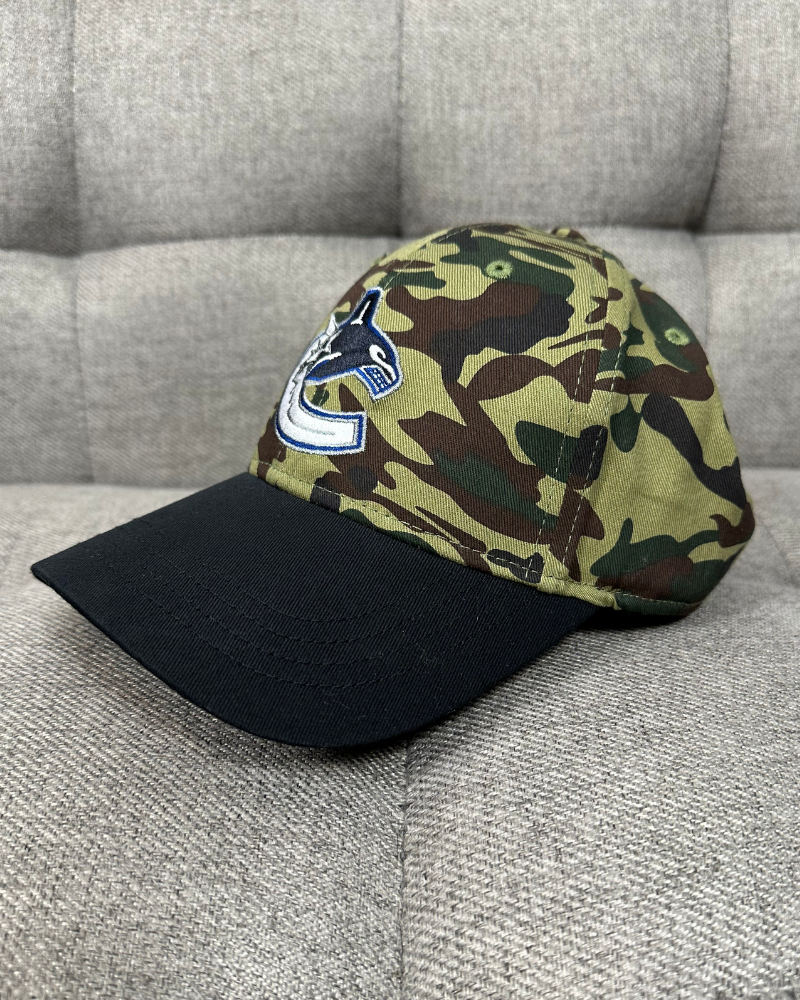 New - Vancouver Canucks NHL Camo Strap Back Cap Hat