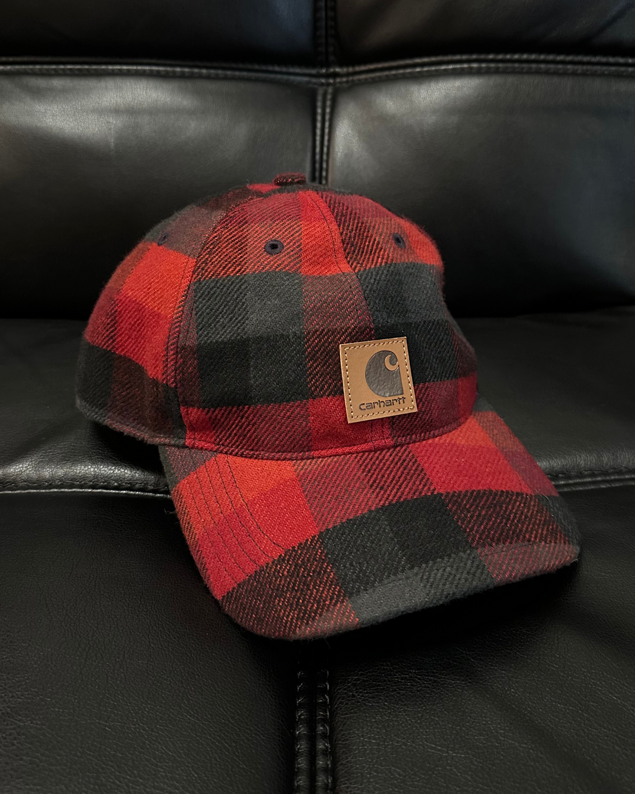 Rare Carhartt Plaid Flannel Strap Back Hat