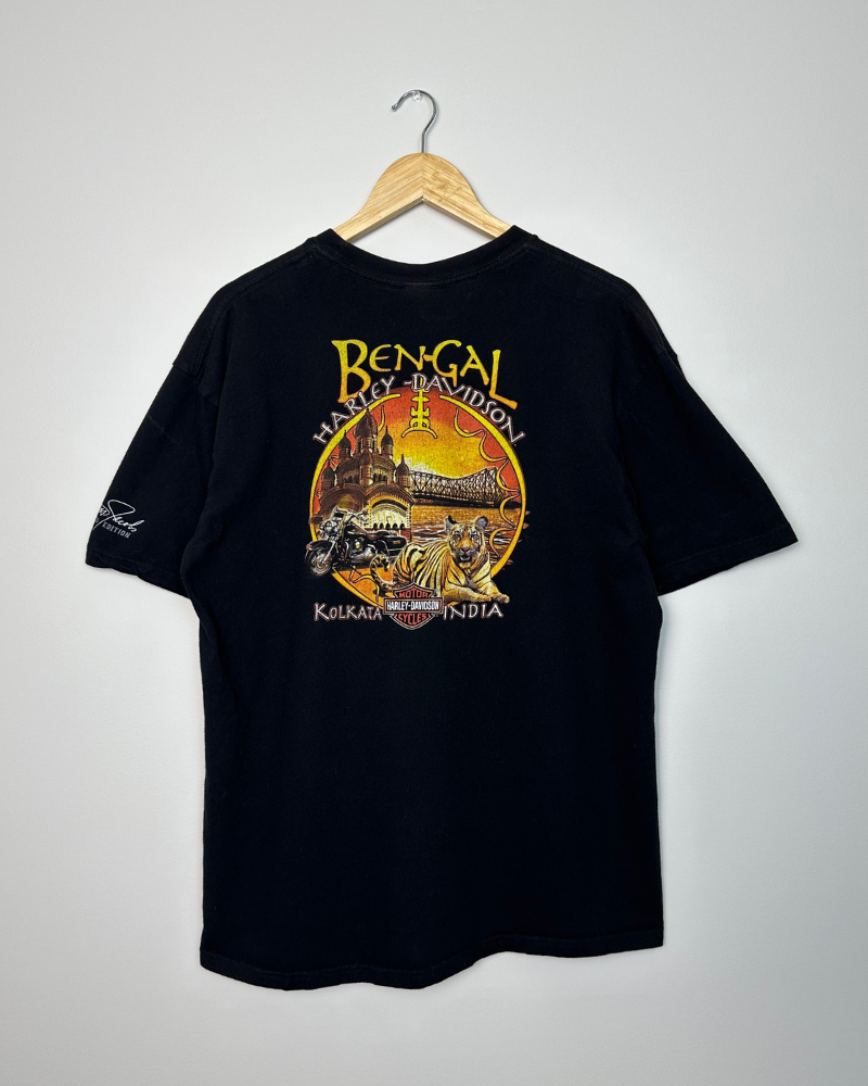 Rare '14 Harley Davidson Scott Jacobs Limited Edition Bengal Kolkata India T-Shirt - Size XL