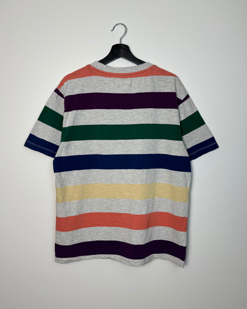Guess Originals Rainbow Large Striped T-Shirt - Size M