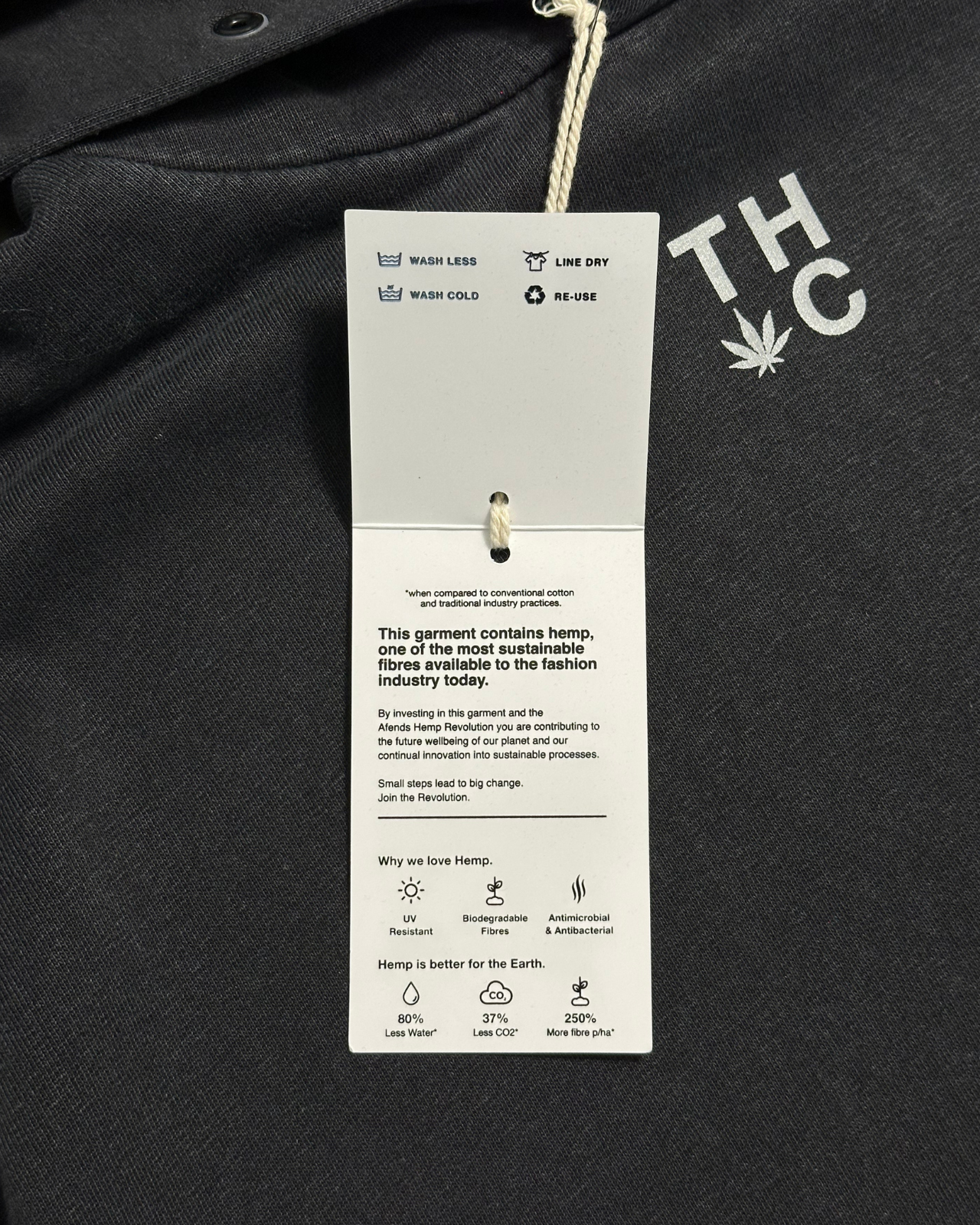 NWT - Afends House Arrest Hemp Hoodie / Faded Black