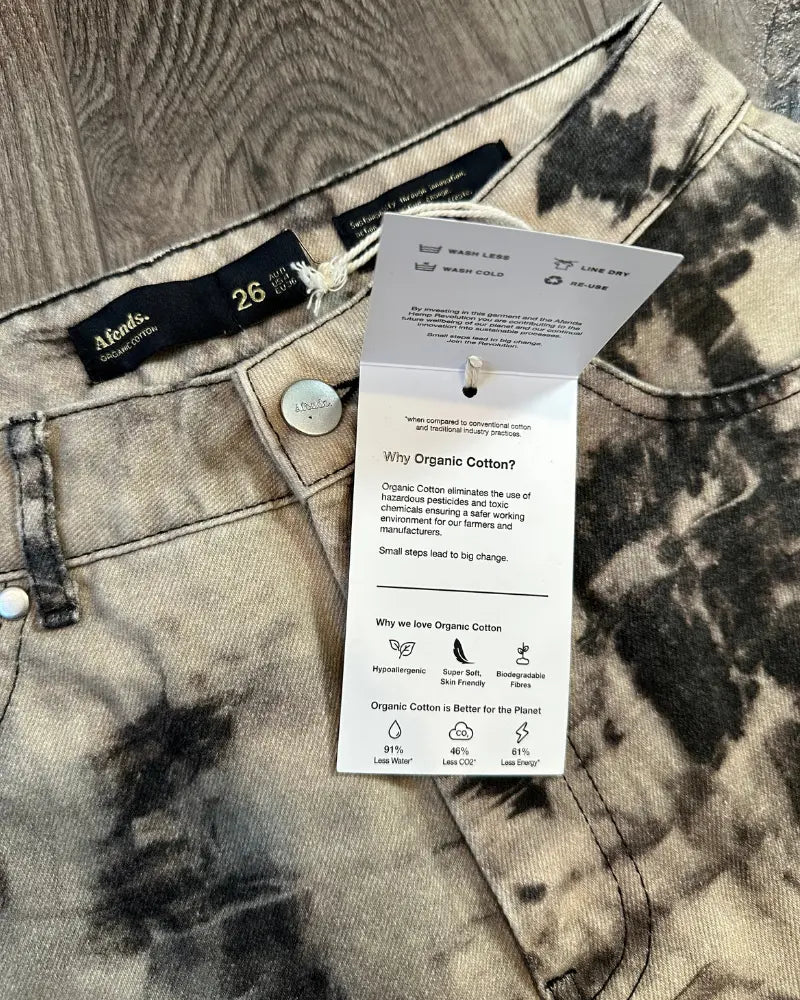 NWT - Afends Shelby Organic Denim Washed Short / Bone