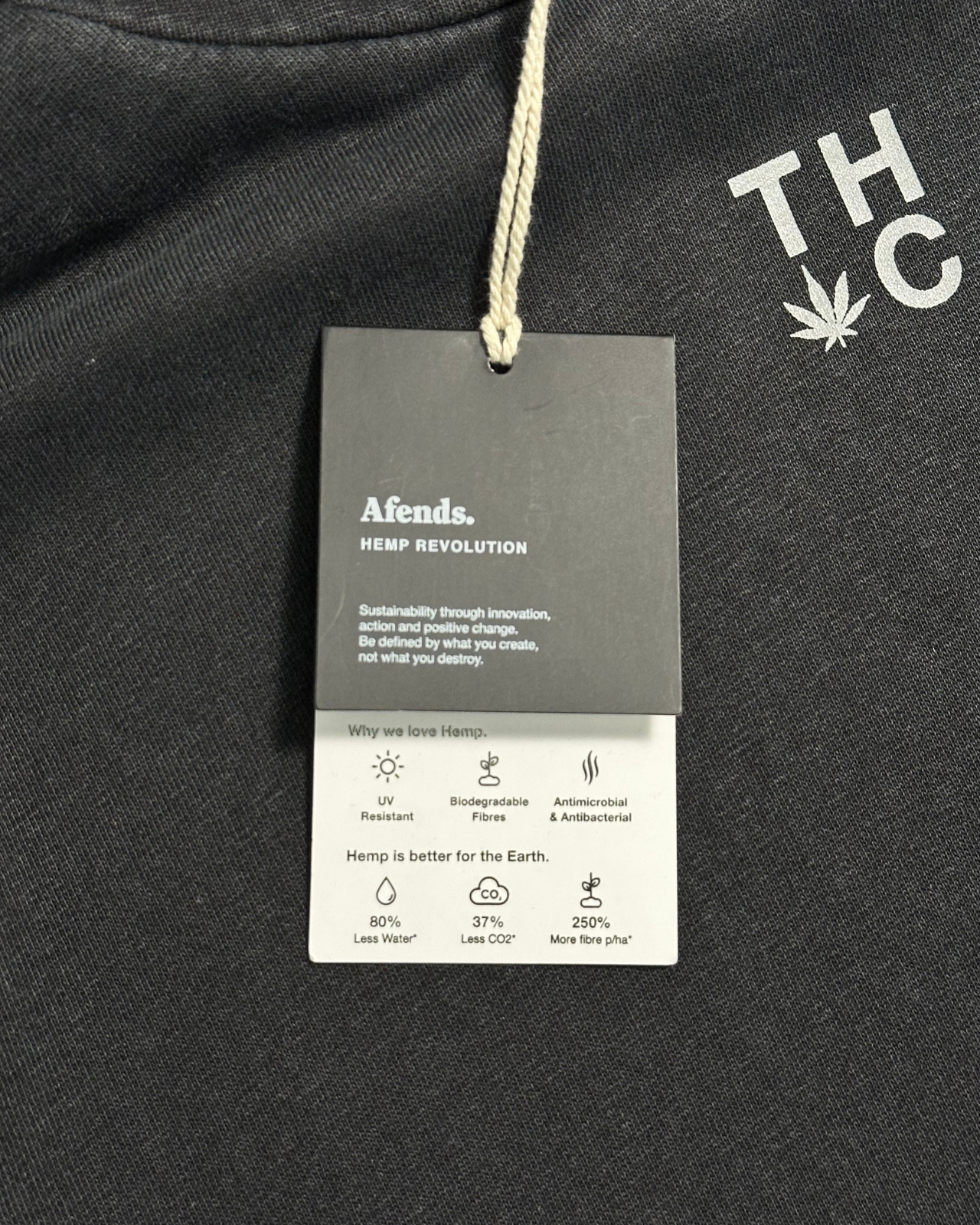 NWT - Afends House Arrest Hemp Hoodie / Faded Black