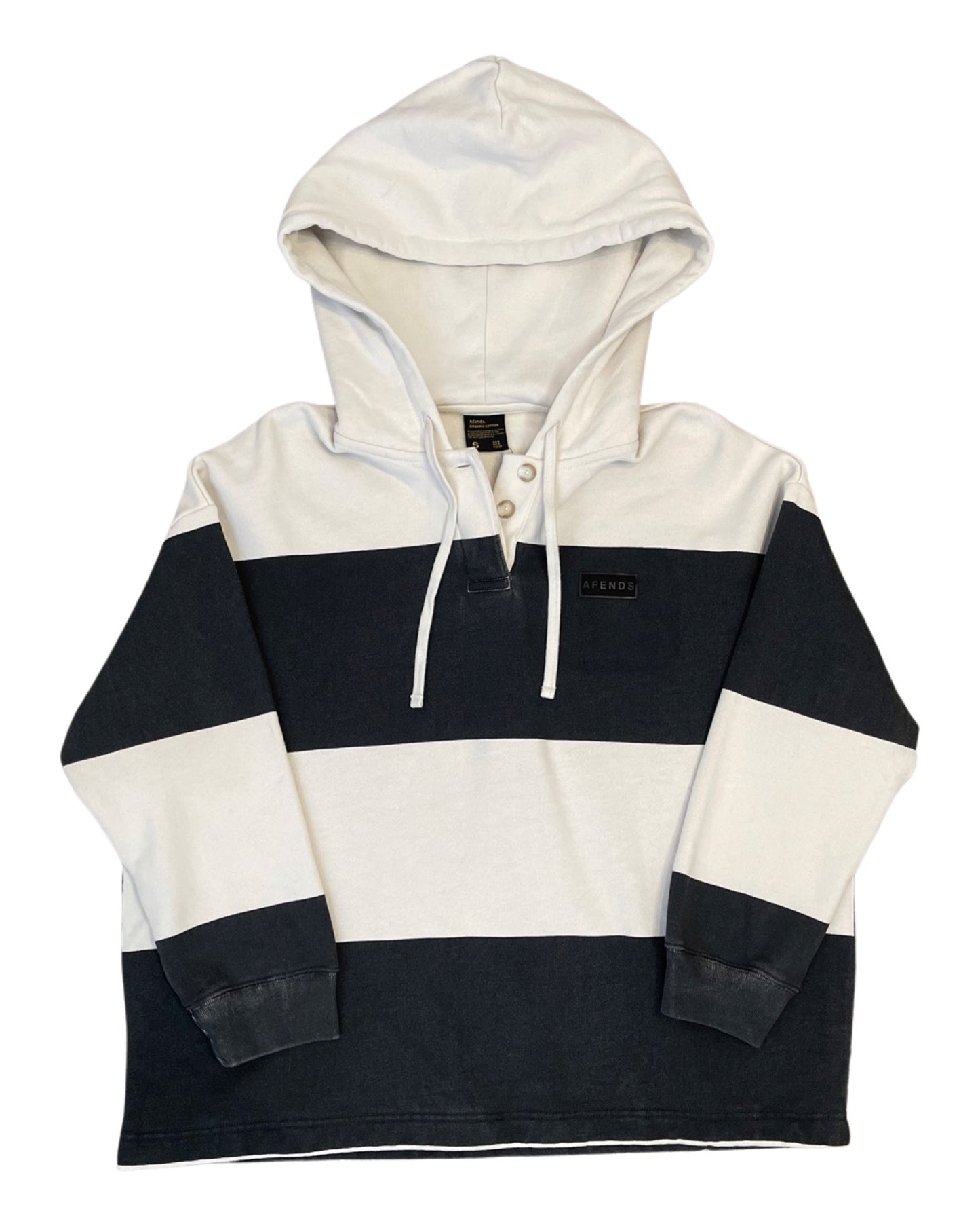 NWT - Afends Disorder Organic Hooded Sweatshirt / Off White