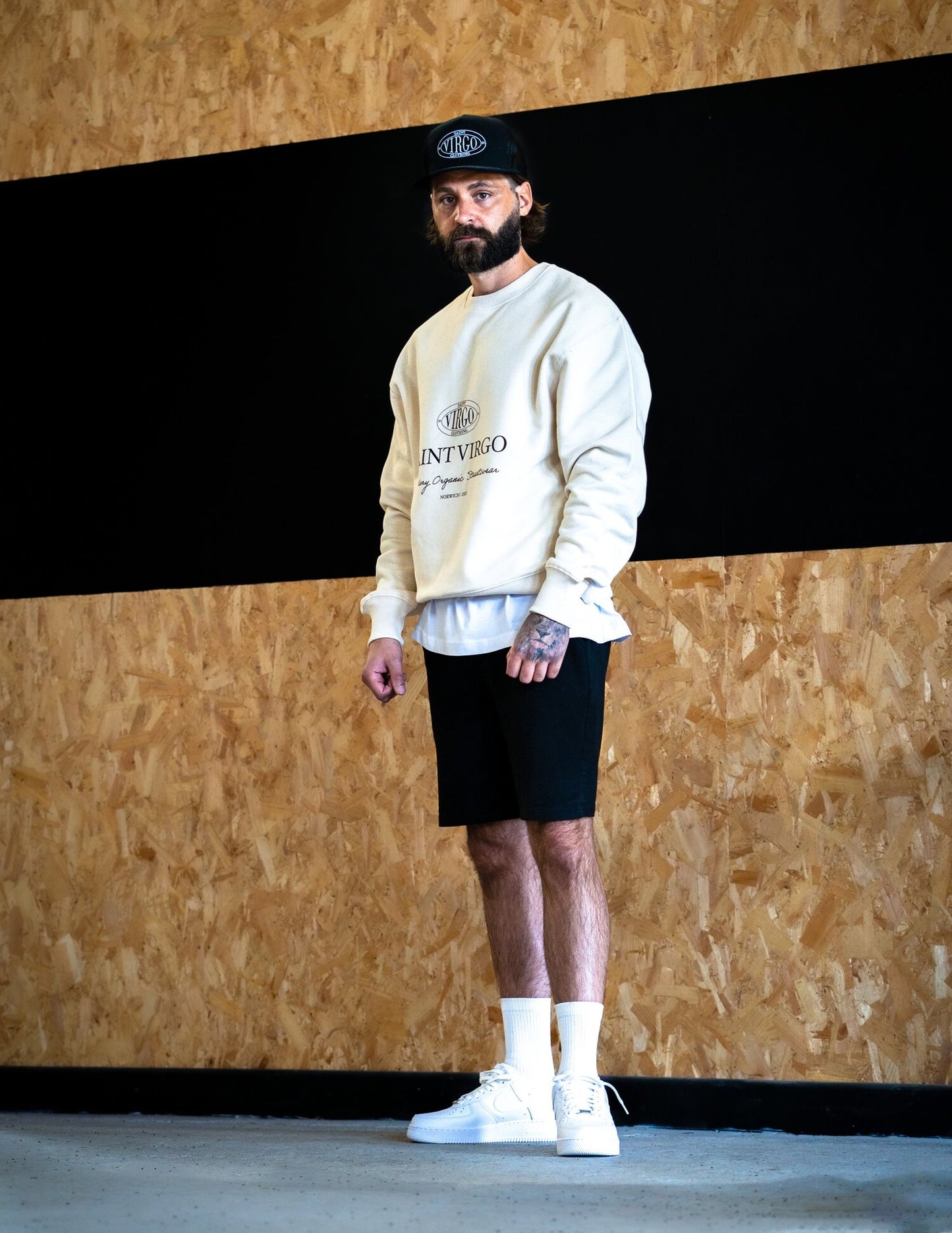 New - Saint Virgo Luxury Crest Sweatshirt - Cream