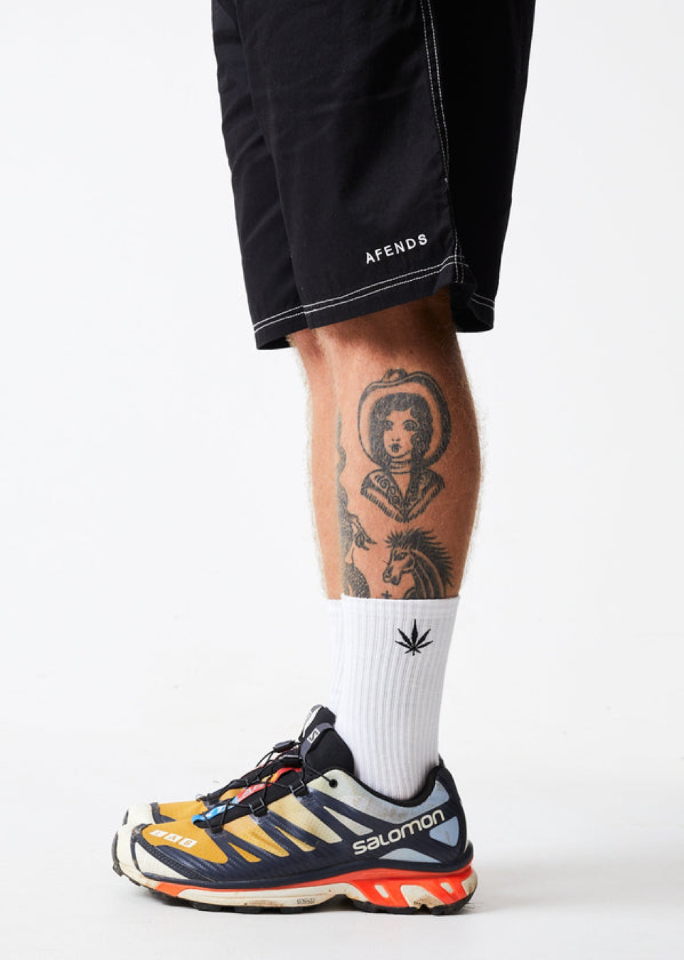 BNWT - Afends Happy Hemp Crew Socks / White