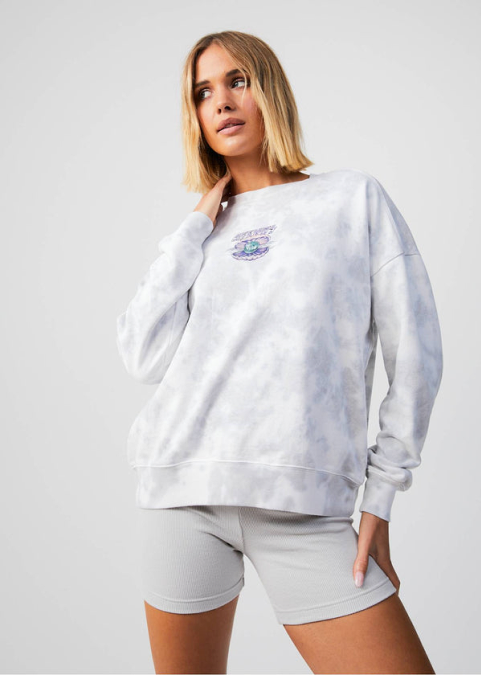 BNWT - Afends Pearla Hemp Crew Neck Graphic Sweater / Smoke Wash