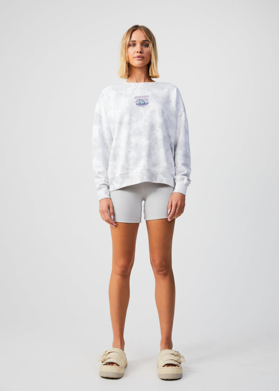 BNWT - Afends Pearla Hemp Crew Neck Graphic Sweater / Smoke Wash