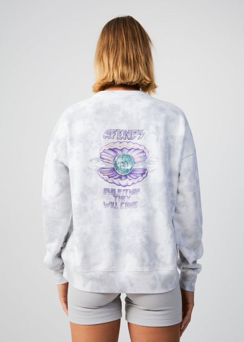BNWT - Afends Pearla Hemp Crew Neck Graphic Sweater / Smoke Wash