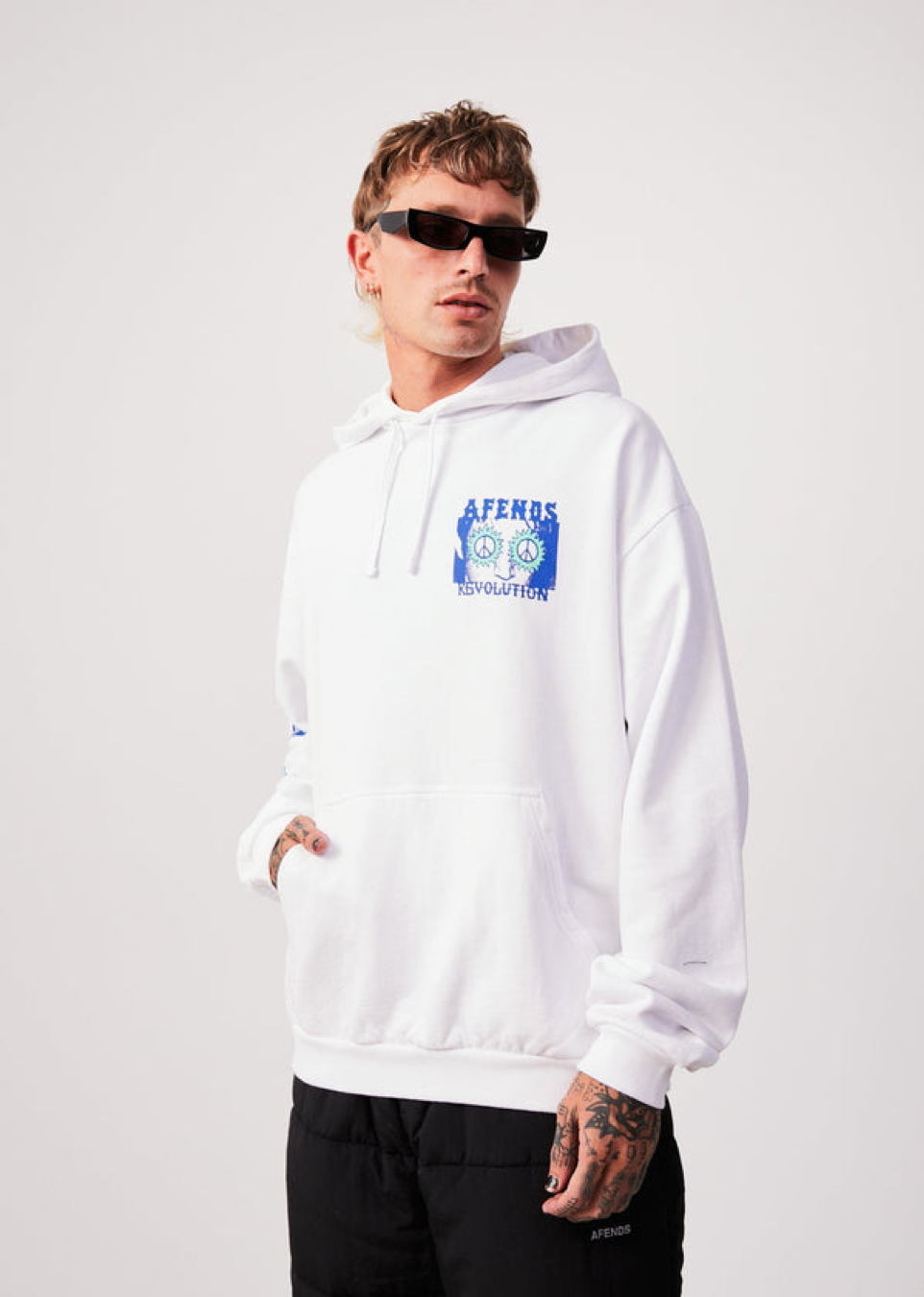 NWT - Afends Utopia Organic Pull On Hood / White