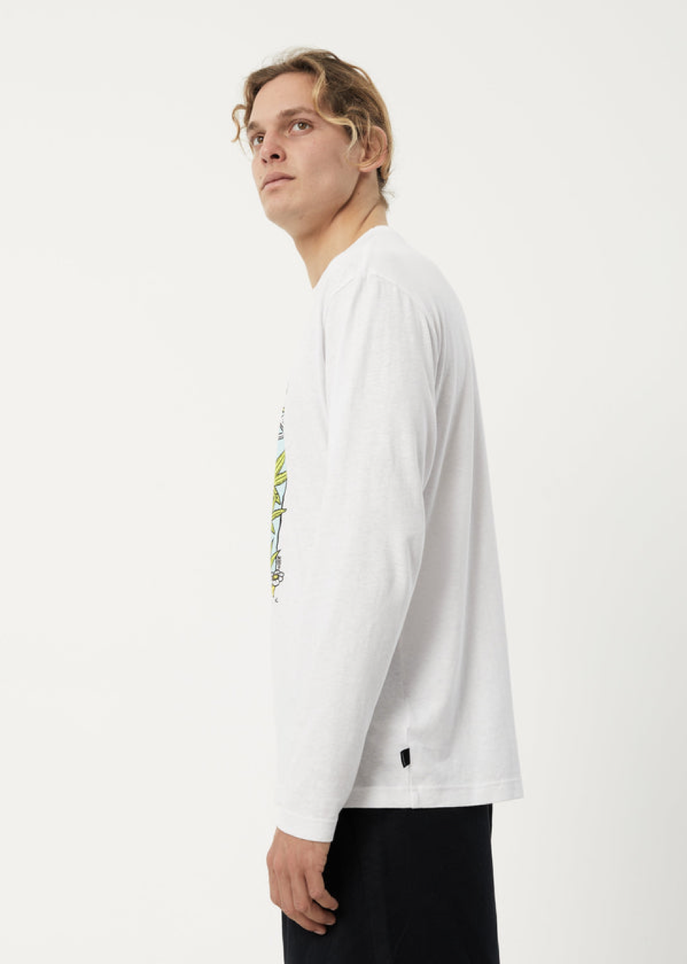 BNWT - Afends Take It Back Hemp Graphic Long Sleeve T-Shirt / White