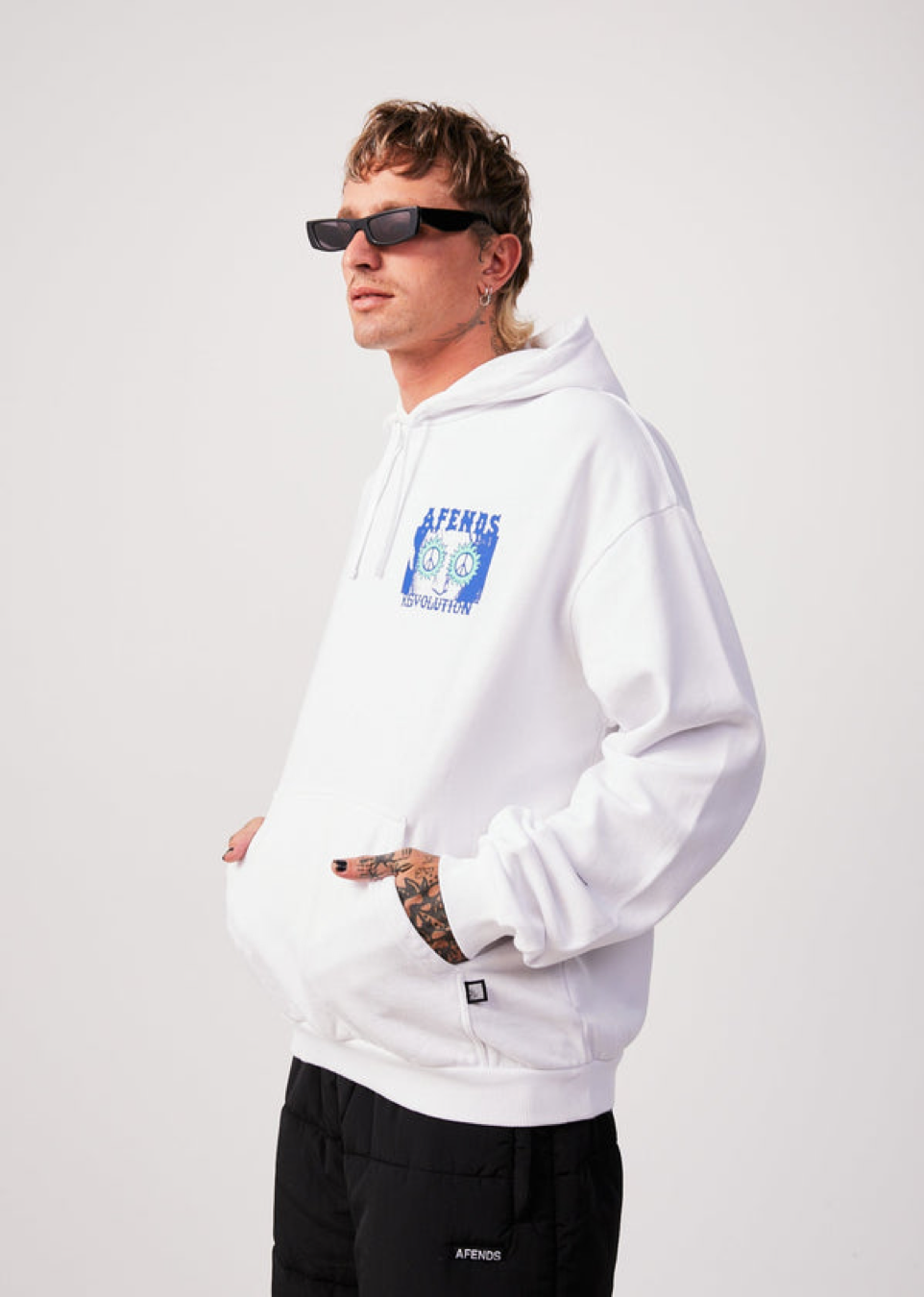 NWT - Afends Utopia Organic Pull On Hood / White