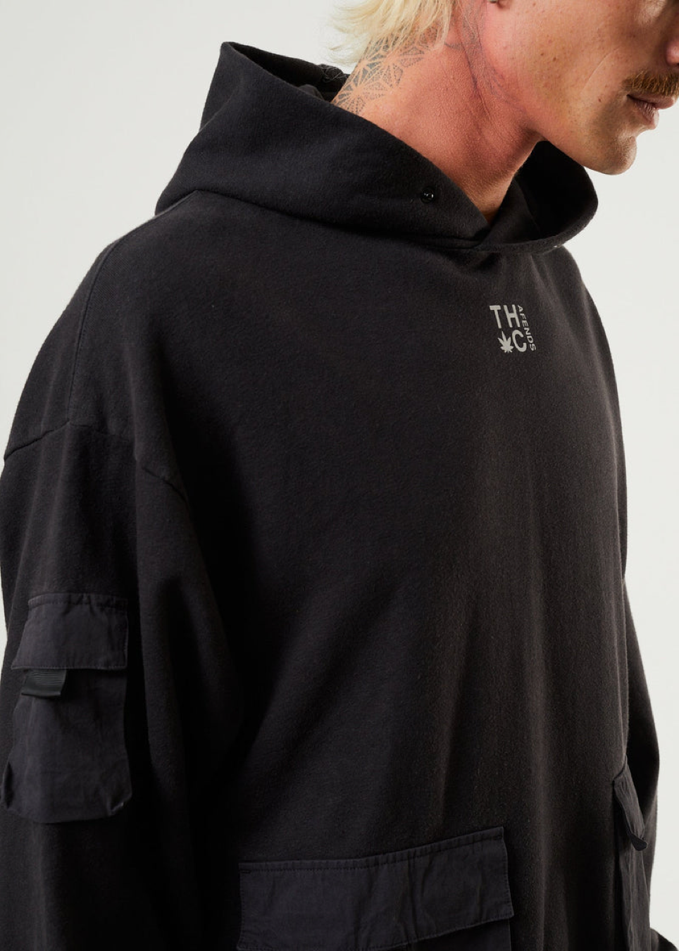 NWT - Afends House Arrest Hemp Hoodie / Faded Black