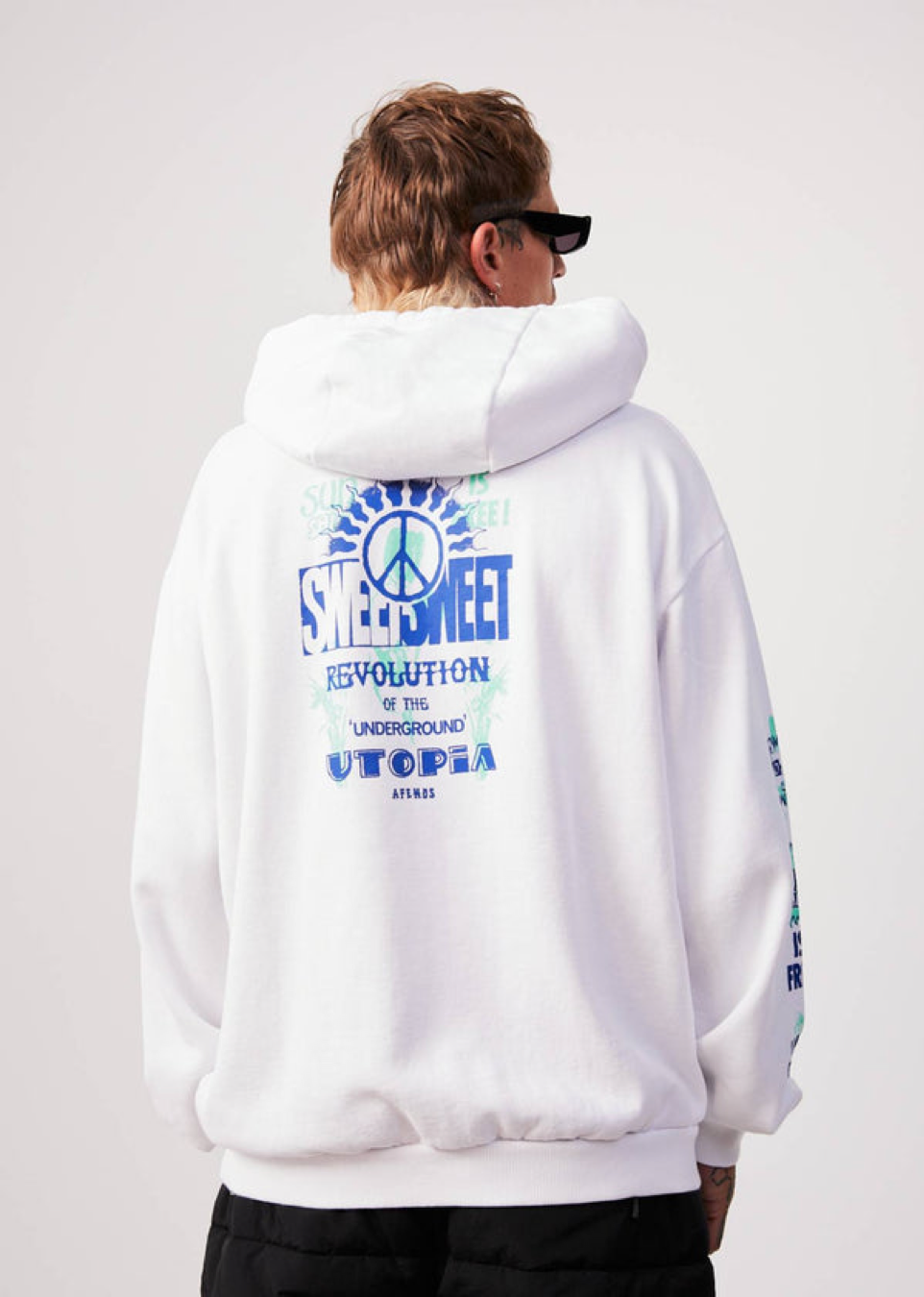 NWT - Afends Utopia Organic Pull On Hood / White
