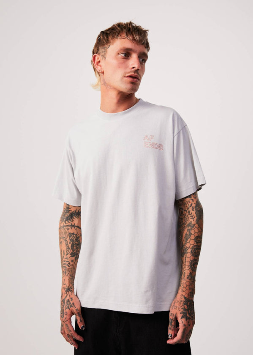 NWT - Afends Conditional Unisex Oversized Tee / Smoke