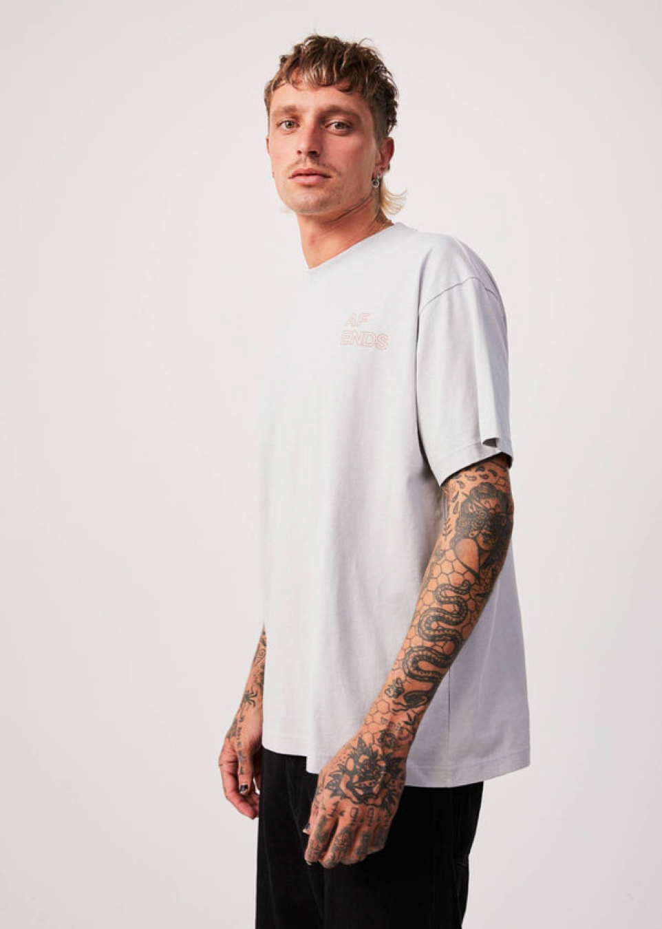 NWT - Afends Conditional Unisex Oversized Tee / Smoke