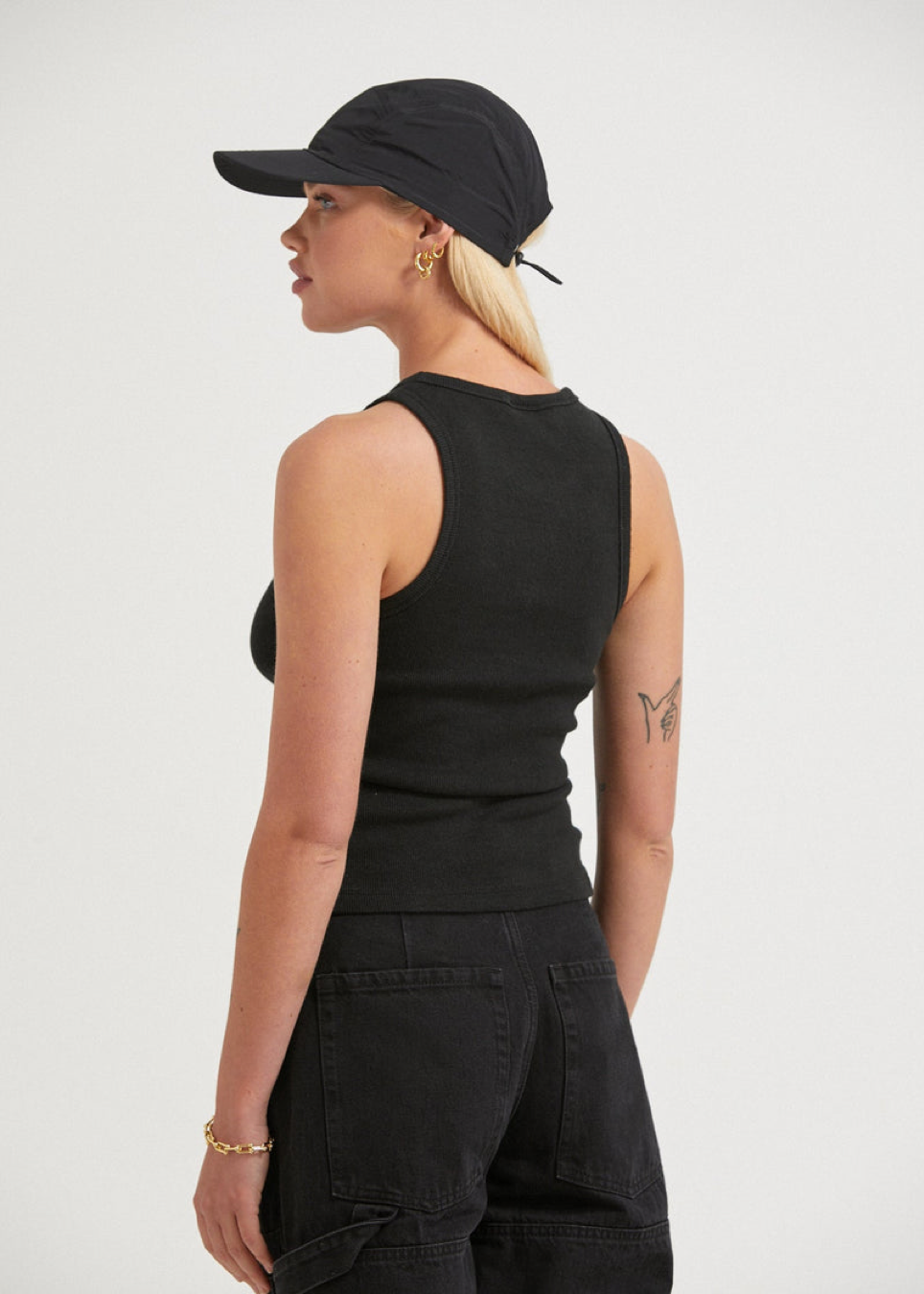 NWT - Afends Lydia - Hemp Ribbed Tank / Black