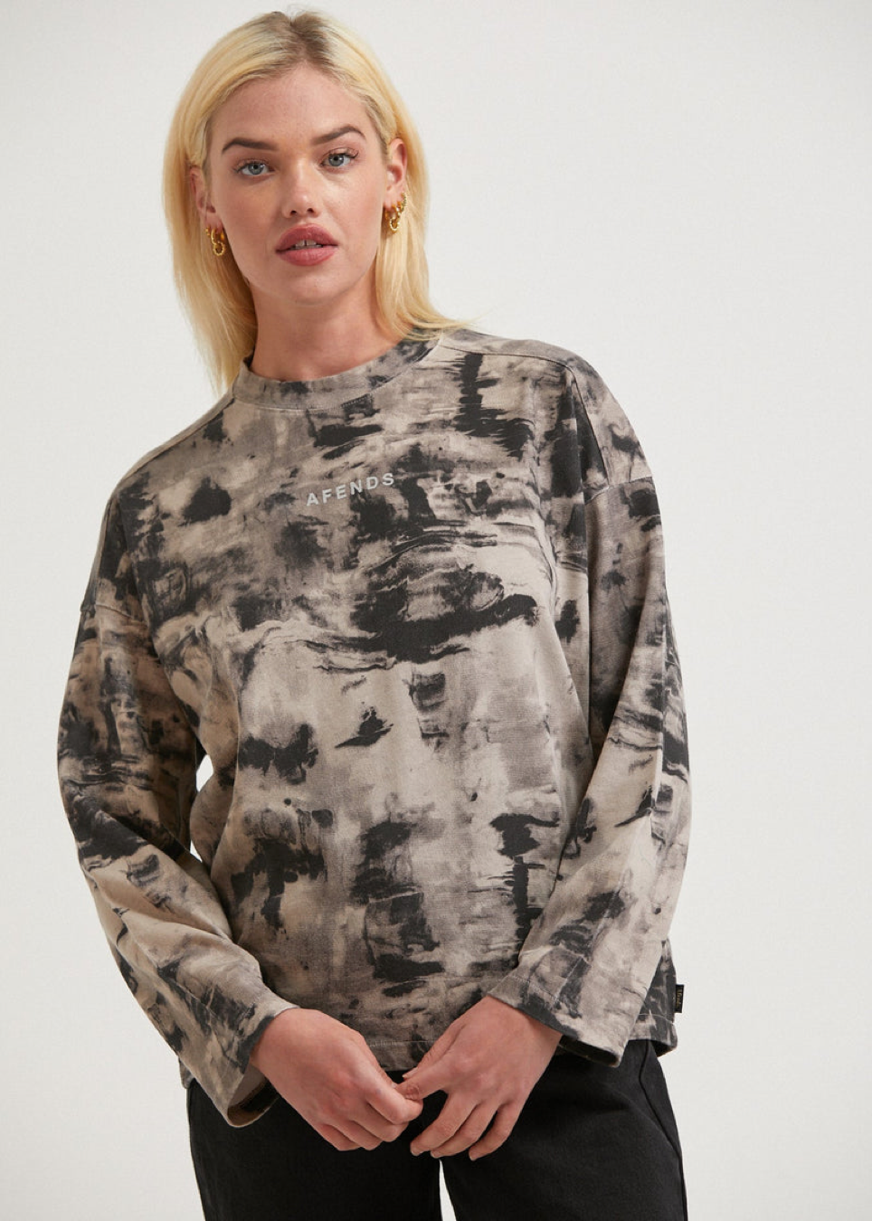 NWT - Afends Real Time Organic Weighted Crew Neck - Bone