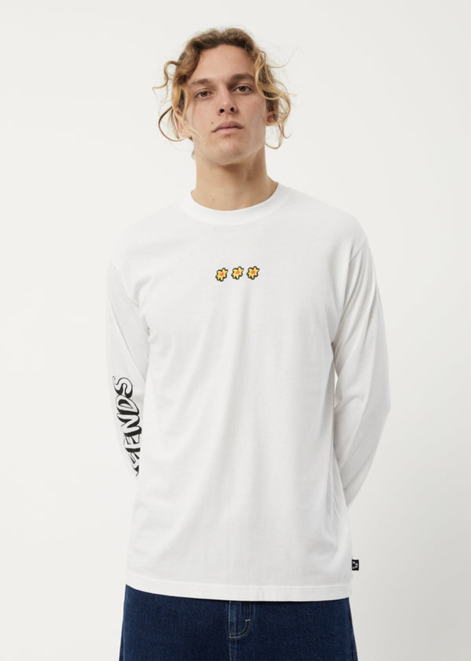 NWT - Afends Globe Recycled Long Sleeve Tee / White