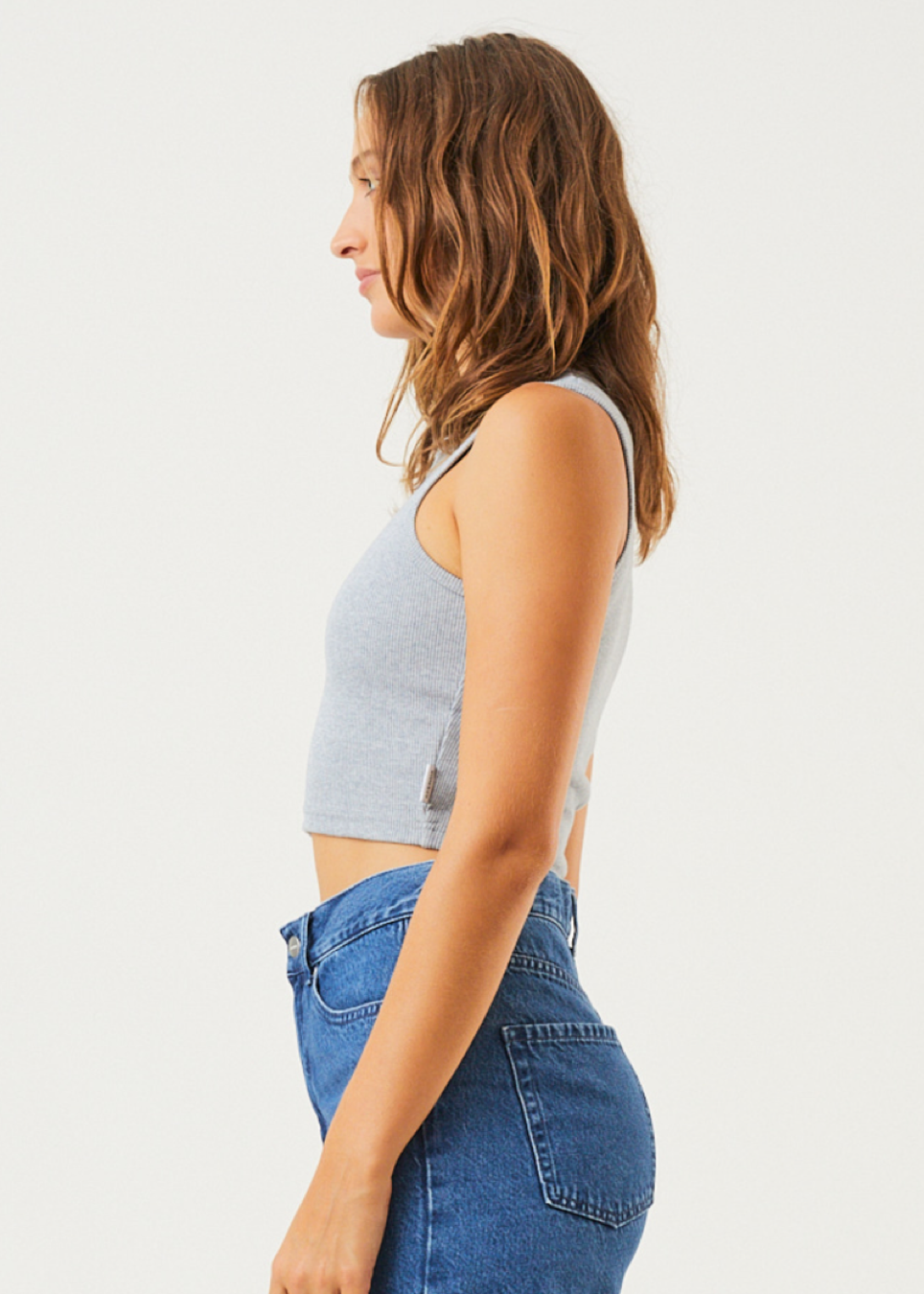 NWT - Afends Dalston Hemp Ribbed Tank / Shadow