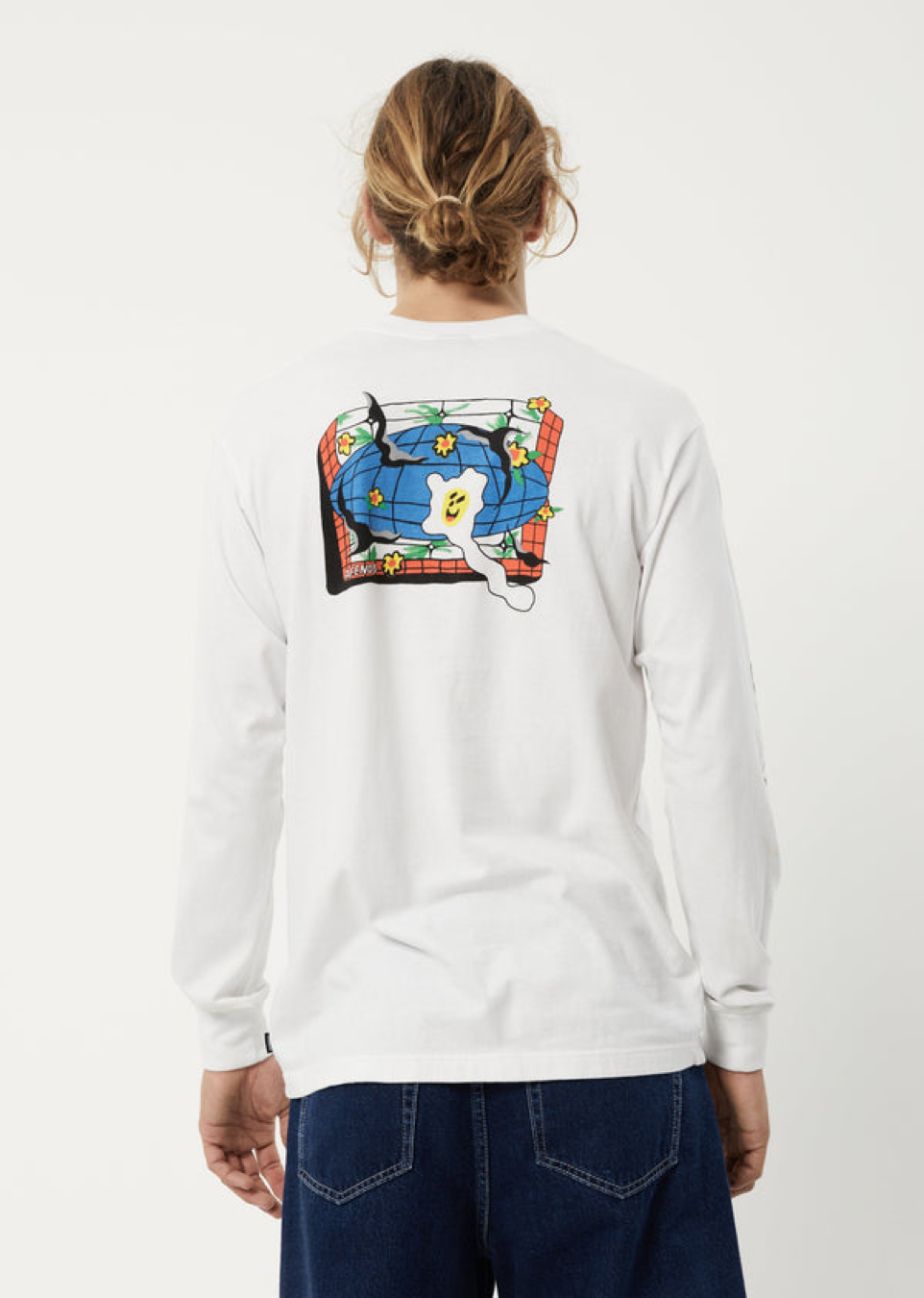 NWT - Afends Globe Recycled Long Sleeve Tee / White