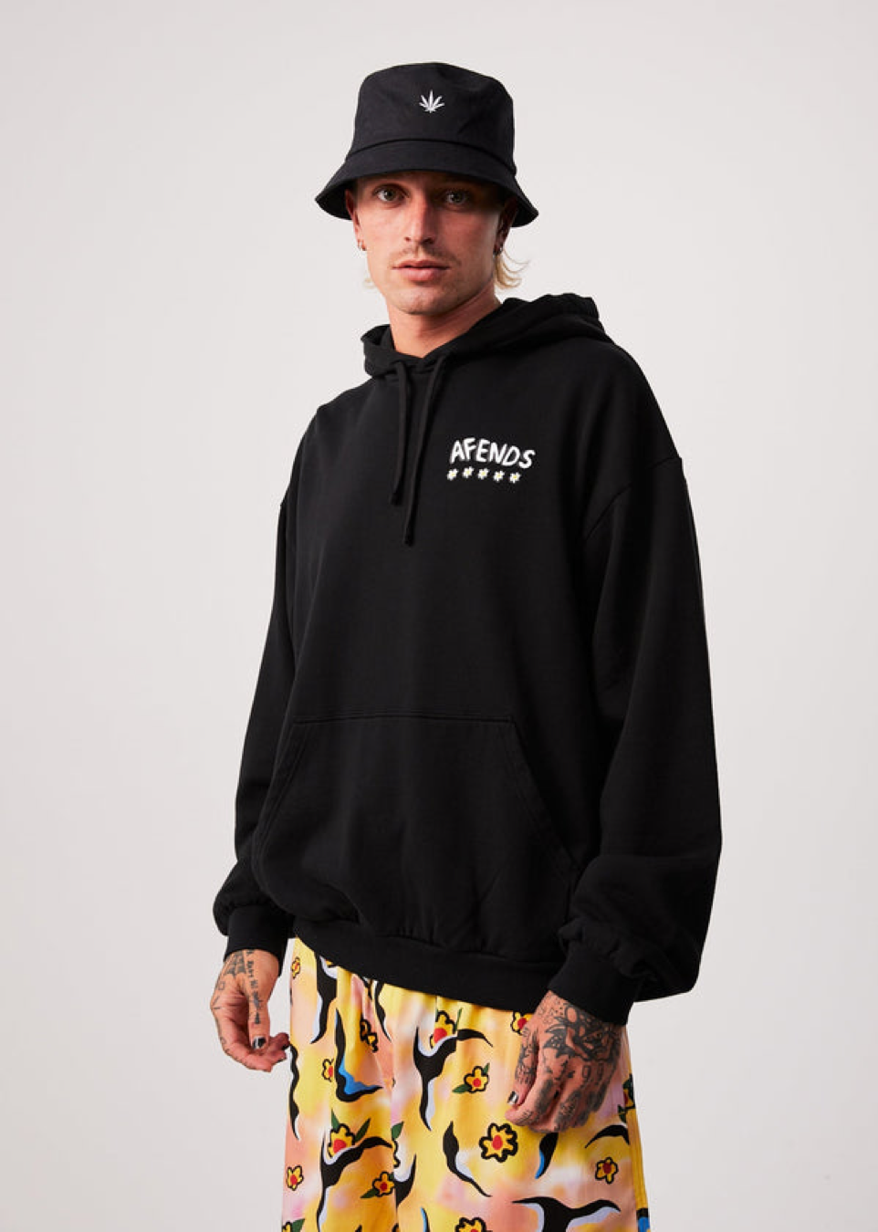 Flowers - Recycled Hoodie / Black