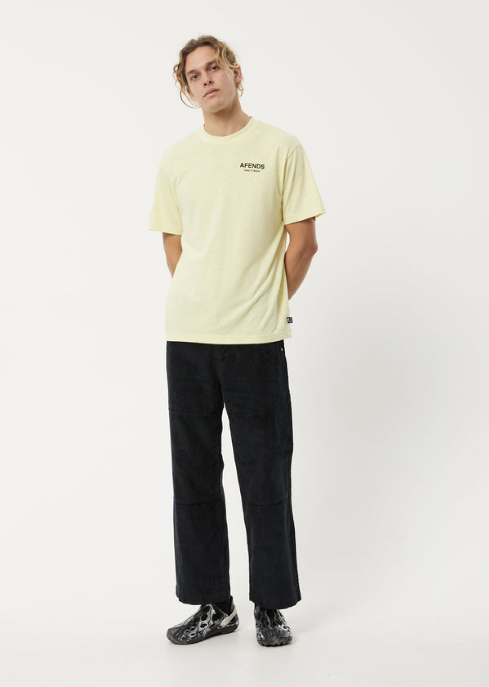 NWT - Afends Take It Back Hemp Retro Fit Tee / Citron