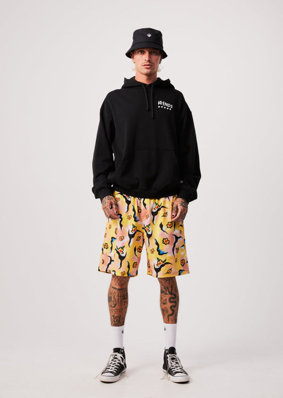 BNWT - Afends Flowers Recycled Hoodie / Black
