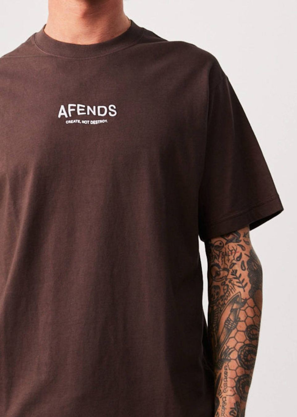 BNWT - Afends Spaced Recycled Retro T-Shirt / Coffee