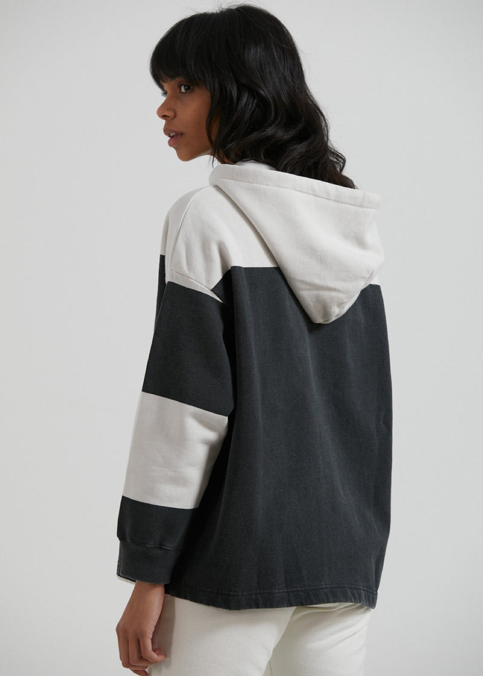 NWT - Afends Disorder Organic Hooded Sweatshirt / Off White
