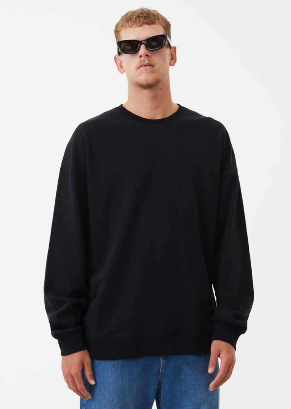 BNWT - Afends Sativa Hemp Oversized Crew Neck / Black