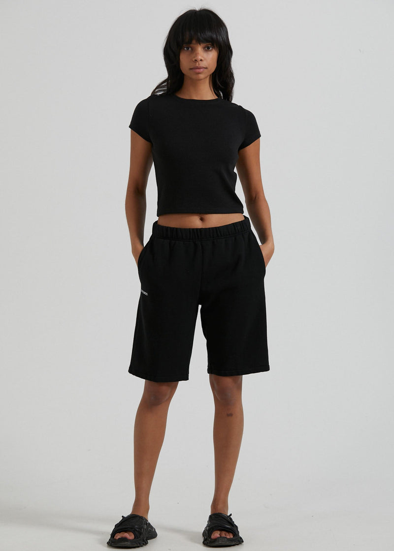 NWT - Afends Razor Unisex Organic Sweat Short / Black