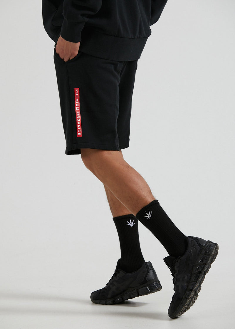 NWT - Afends Razor Unisex Organic Sweat Short / Black