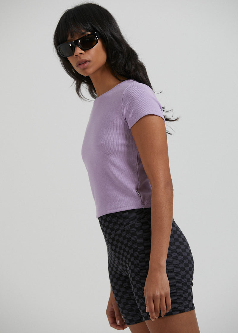 NWT - Afends Faith - Hemp Ribbed T-Shirt / Orchid