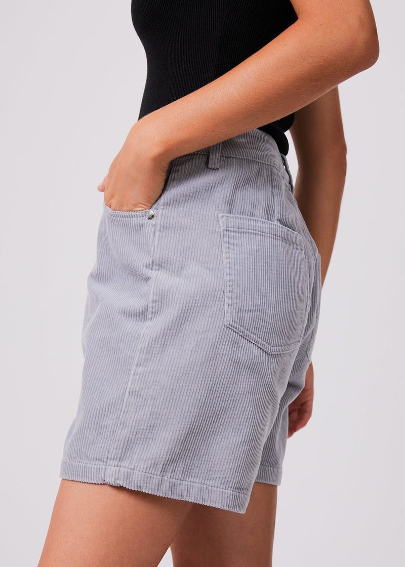 BNWT - Afends Attention Shelby Organic Corduroy Shorts / Grey