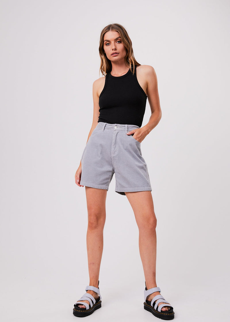BNWT - Afends Attention Shelby Organic Corduroy Shorts / Grey