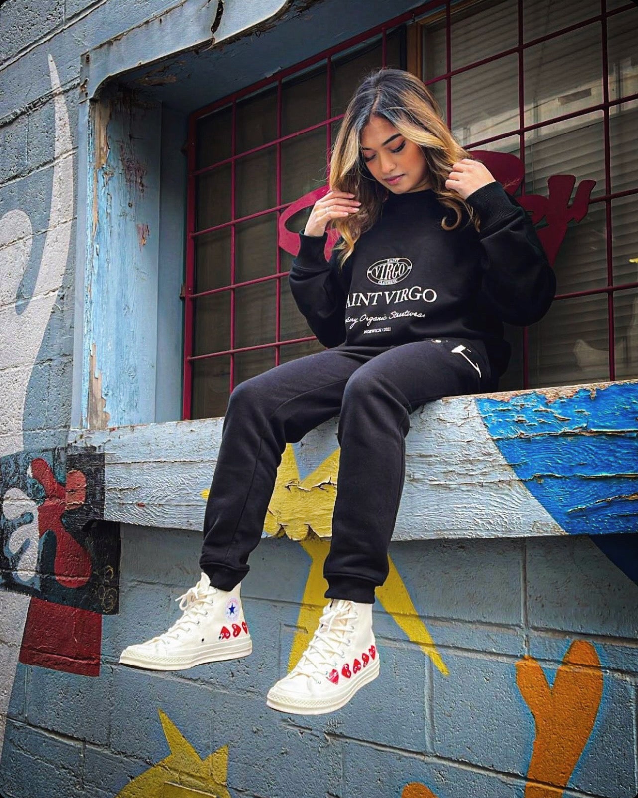 New - Saint Virgo Luxury Crest Sweatshirt - Black