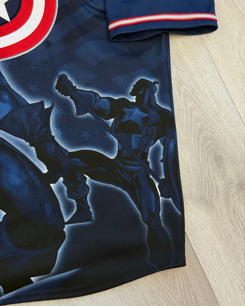 
                  
                    Vintage '02 Marvel Comics Captain America Baseball Jersey - Size L
                  
                