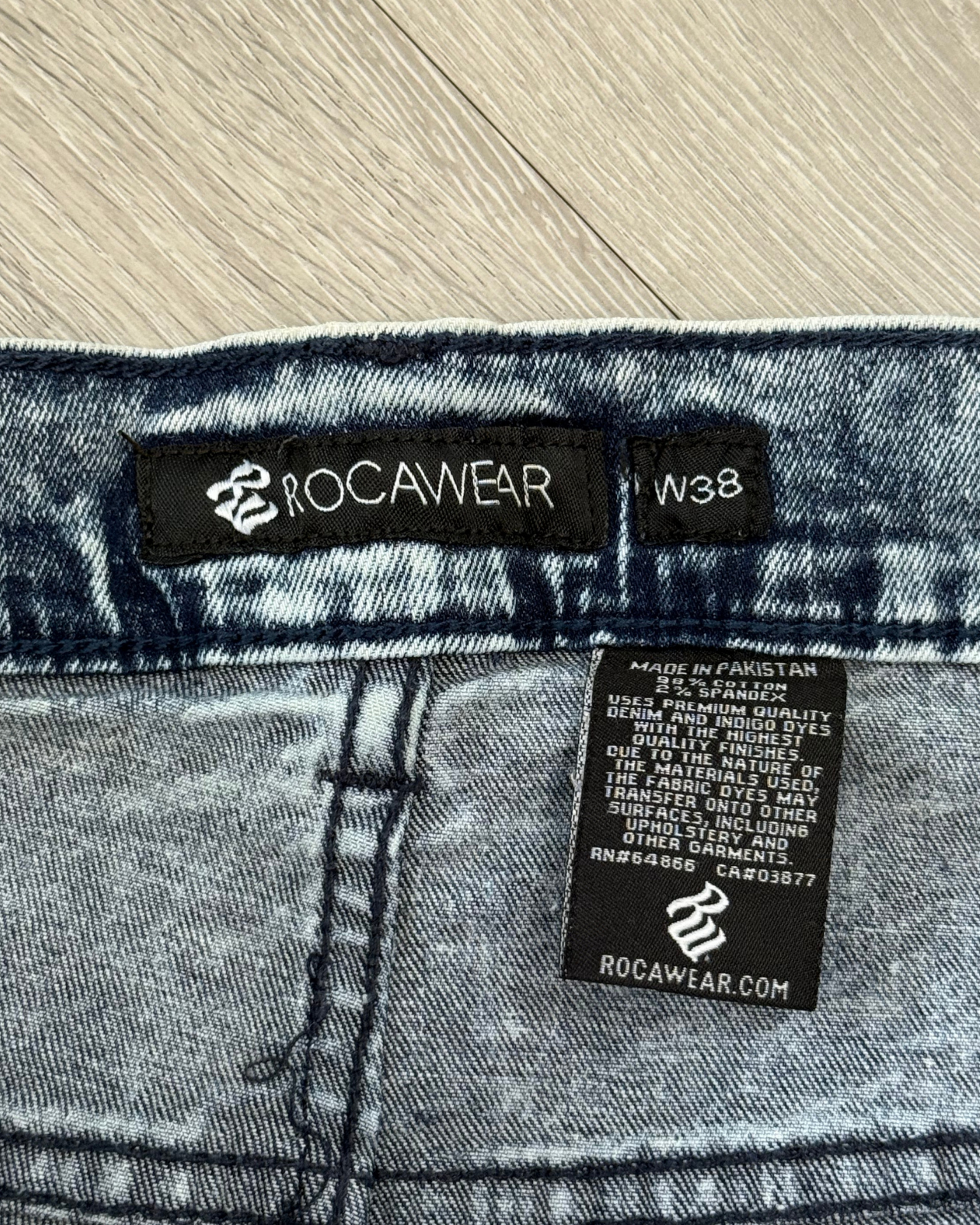 
                  
                    Vintage Rocawear Acid Wash Denim Cargo Shorts - Size 41
                  
                