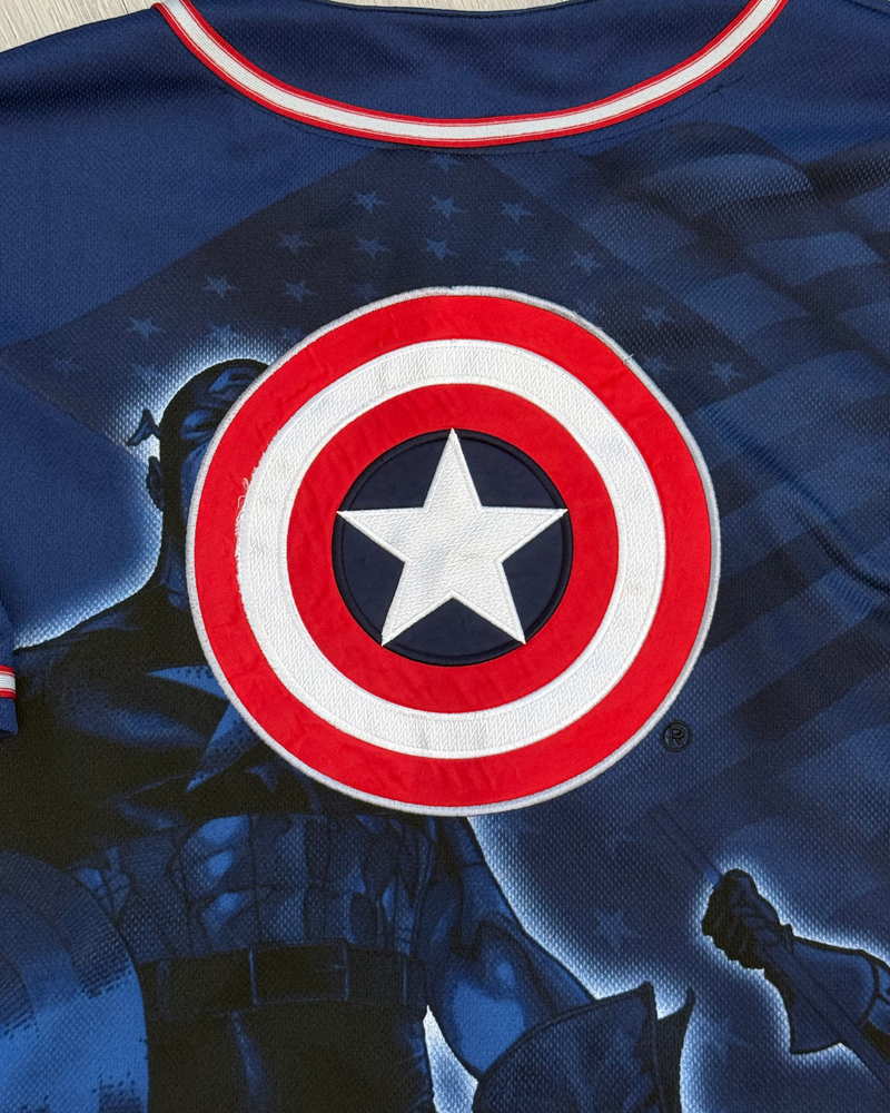 
                  
                    Vintage '02 Marvel Comics Captain America Baseball Jersey - Size L
                  
                
