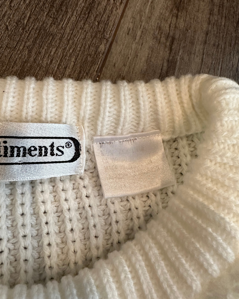 
                  
                    Vintage Sentiments White Knit Sweater - Size M
                  
                