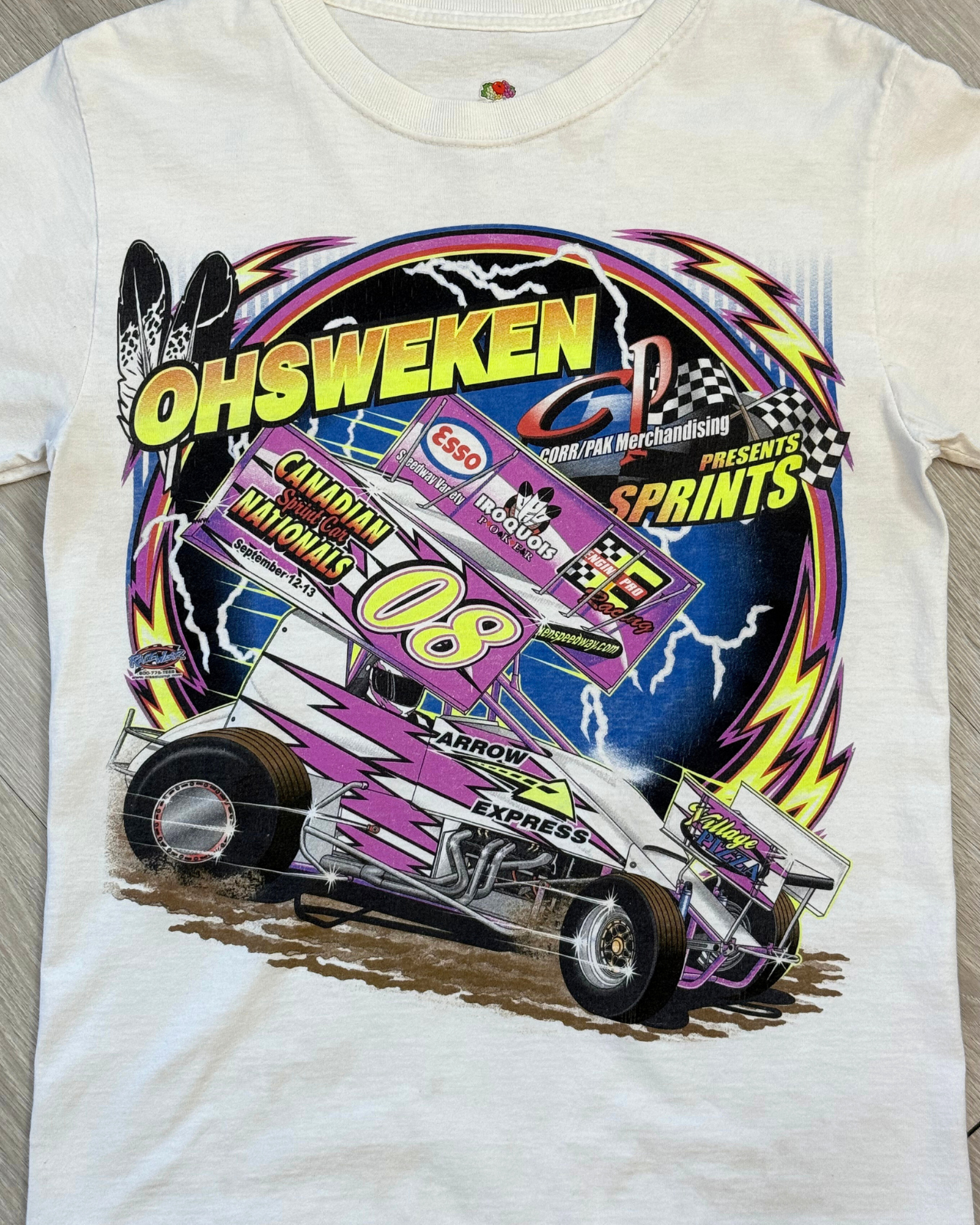 
                  
                    Rare '08 Ohsweken Canadian Sprint Car Nationals T-Shirt - Size S
                  
                