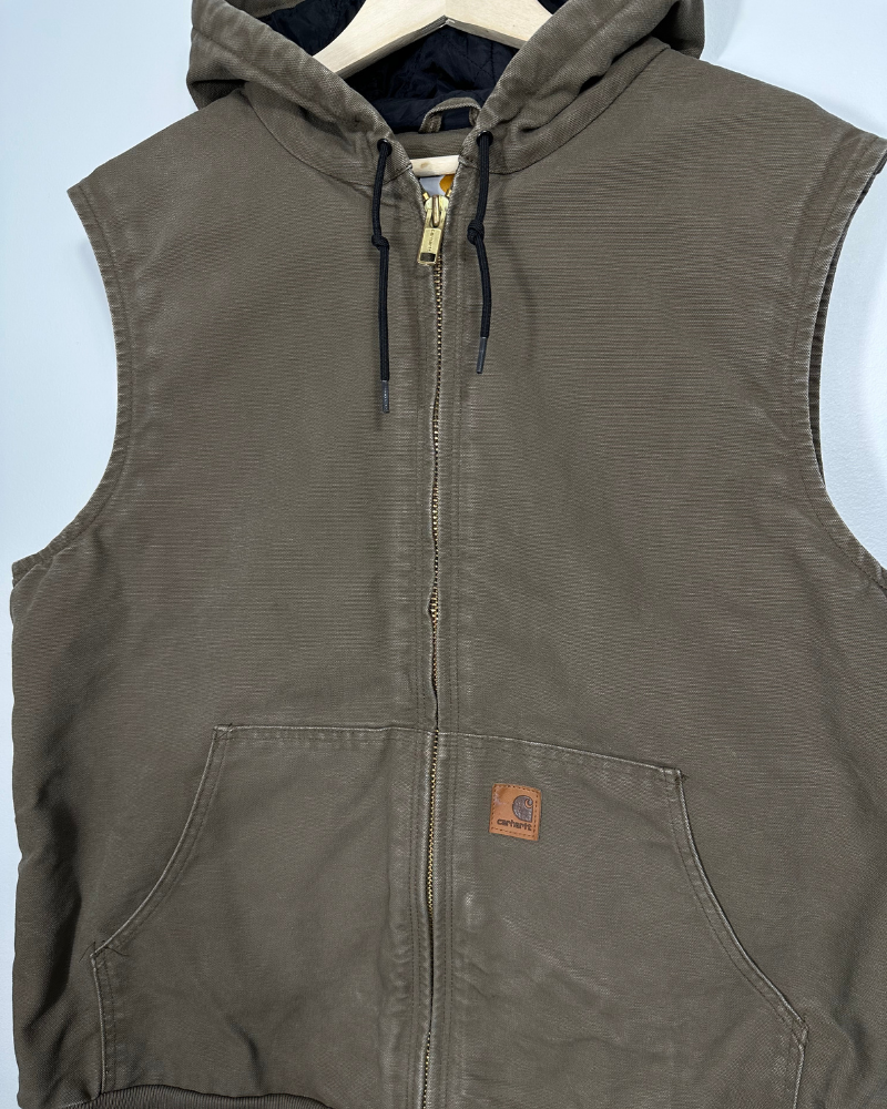 
                  
                    Vintage Carhartt Hooded Zip-Up Vest - Size XL
                  
                