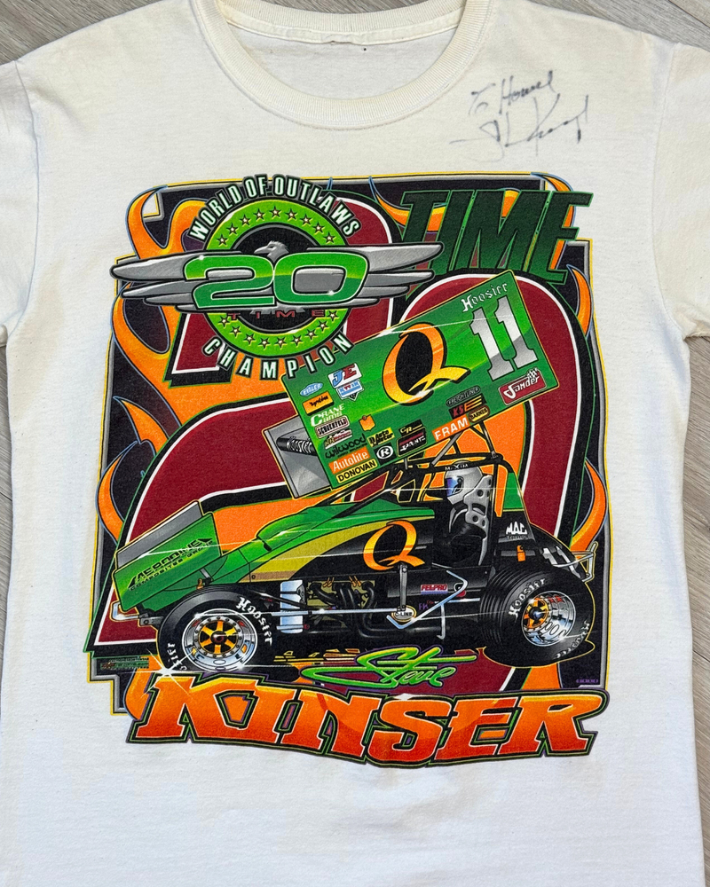 
                  
                    Rare '08 Signed Steve Kinser World Of Outlaws Champion Sprint Car Racing T-Shirt - Size S
                  
                