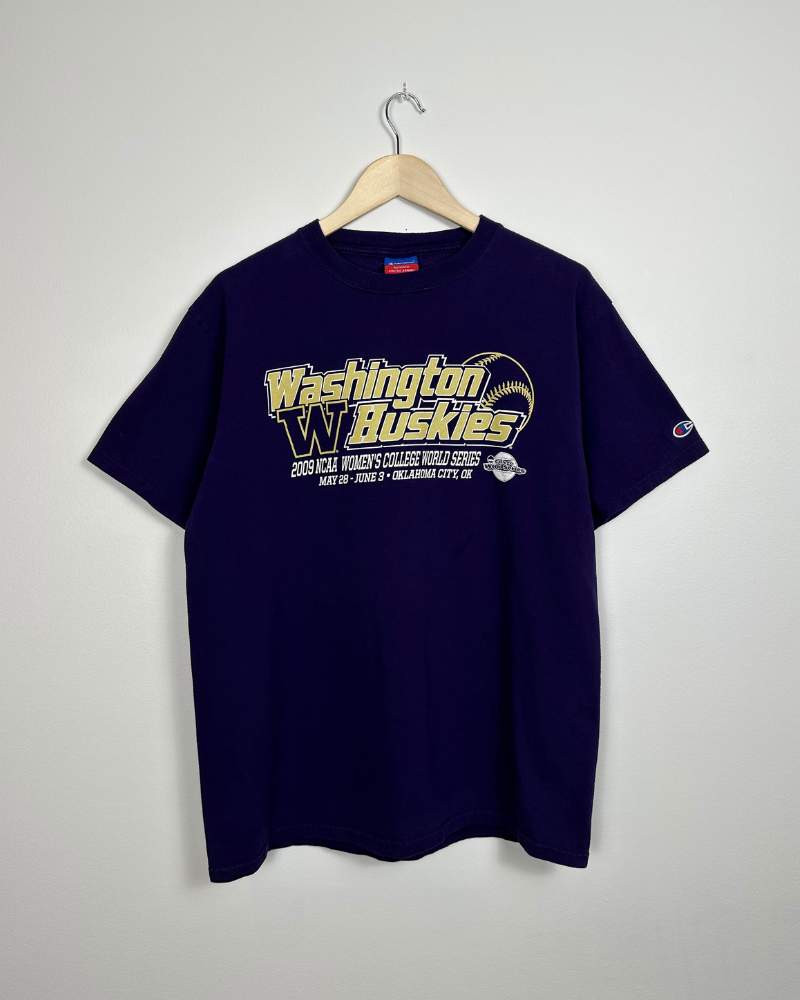 Vintage Champion '09 University of Washington Huskies T-Shirt - Size L
