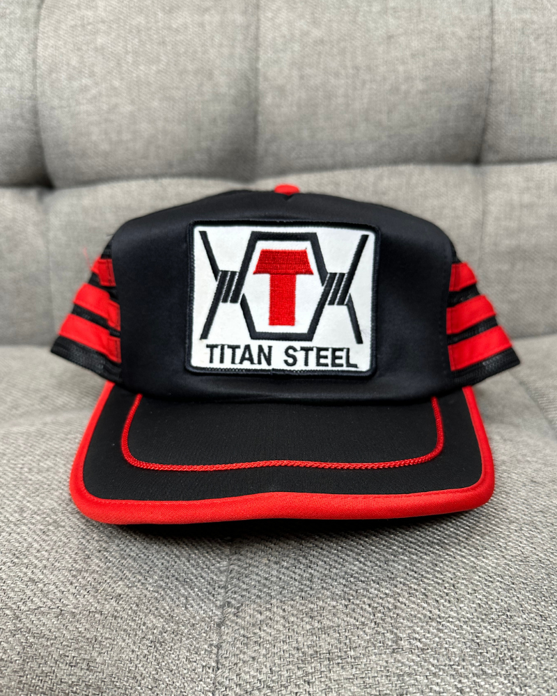 Vintage Titan Steel Striped Trucker Hat