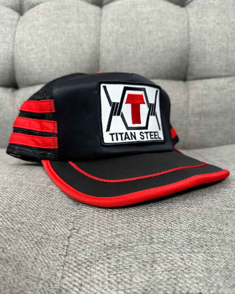 Vintage Titan Steel Striped Trucker Hat