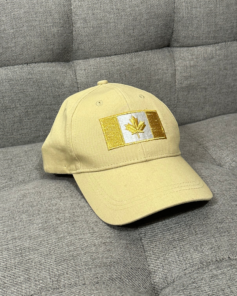 Vintage Gold Canadian Flag Hat