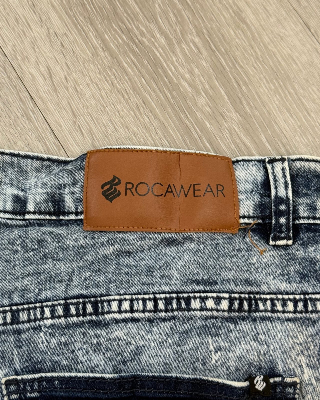 
                  
                    Vintage Rocawear Acid Wash Denim Cargo Shorts - Size 41
                  
                