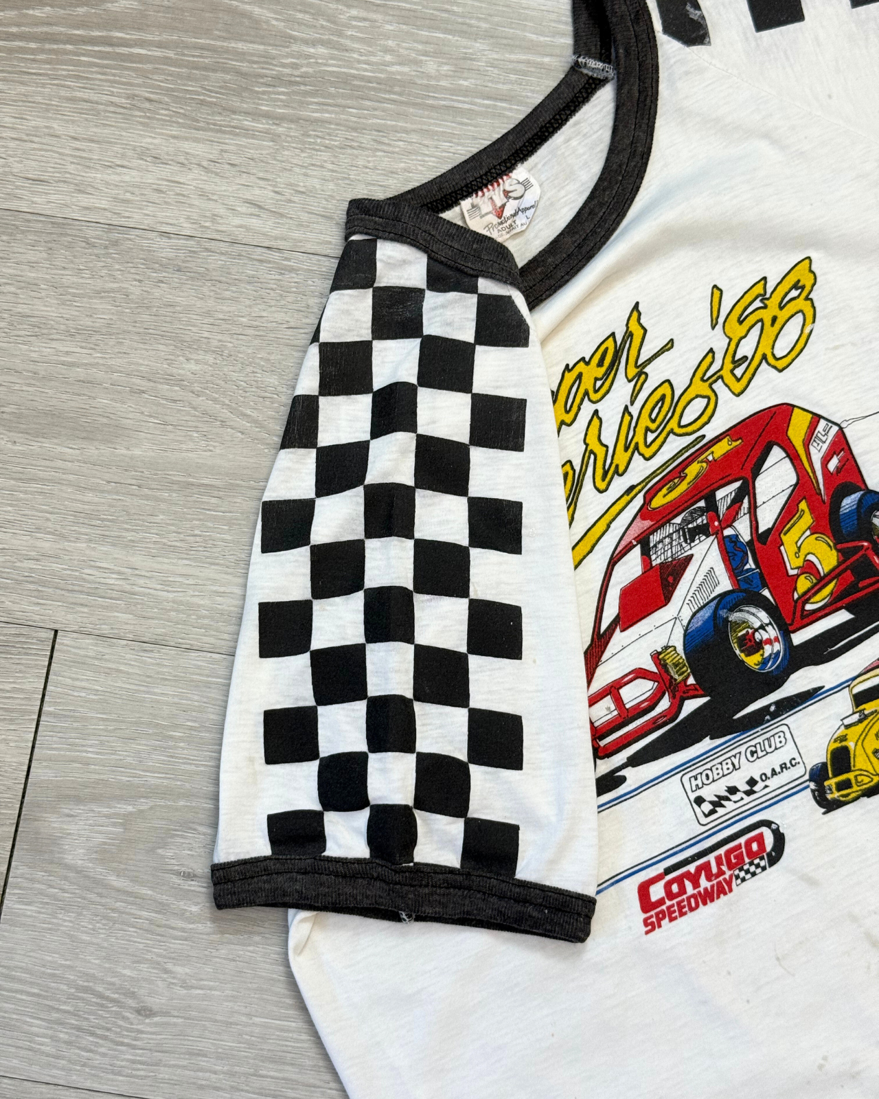 
                  
                    Rare Vintage '88 Super Series Cayuga Speedway Ringer T-Shirt - Size L
                  
                